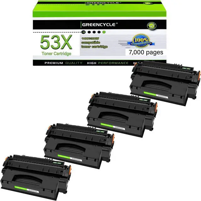 Main image of greencycle Q7553X Compatible Toner Cartridge Replacement for HP 53X Q7553X 49X Q5949X Black Cartridge Laserjet 1320 1320n P2015 P2015d P2015n P2010 P2014 M2727nf 3390 3392 Printer (4Pk)