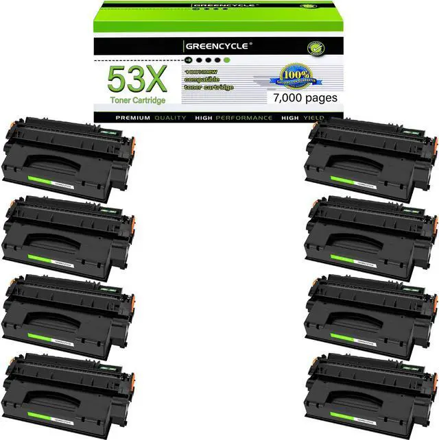 Main image of greencycle Q7553X Compatible Toner Cartridge Replacement for HP 53X Q7553X 49X Q5949X Black Cartridge Laserjet 1320 1320n P2015 P2015d P2015n P2010 P2014 M2727nf 3390 3392 Printer (8Pk)