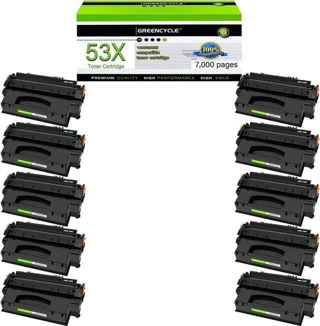 Main image of greencycle Q7553X Compatible Toner Cartridge Replacement for HP 53X Q7553X 49X Q5949X Black Cartridge Laserjet 1320 1320n P2015 P2015d P2015n P2010 P2014 M2727nf 3390 3392 Printer (10Pk)