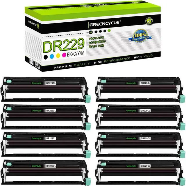 Main image of greencycle 8 Pack DR229CL Drum Compatible Drum Unit Replacement for Brother DR229 DR-229 Work with MFC-L3720CDW MFC-L3780CDW HL-L3220CDW HL-L3300CDW HL-L3295CDW Printer(Black,Yellow,Cyan,Magenta)