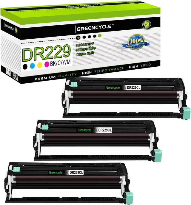 Main image of greencycle 3 Pack DR229CL Drum Compatible Drum Unit Replacement for Brother DR229 DR-229 Work with MFC-L3720CDW MFC-L3780CDW HL-L3220CDW HL-L3300CDW HL-L3295CDW Printer (Black,Yellow,Cyan,Magenta)
