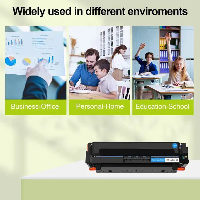 Alt view image 7 of 7 - greencycle 2 Pack 410A CF411A Compatible Toner Cartridge Replacement for HP 410A CF411A Cyan Toner work with Color Laser Jet Pro M452dn M452dw M452nw M477fdn M477fdw M477fnw M377dw Printer