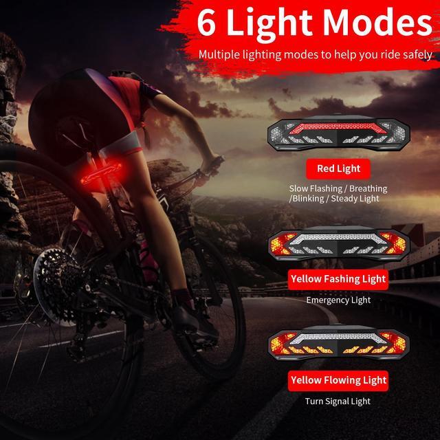 Alt view image 2 of 7 - GREENCYCLE Smart Bike Tail Light with Turn Signals, Smart Bike Tail Light,Bicycle Tail Light,IP65 Waterproof,Anti-Theft,110db Loud SoundSuitable for Almost All Bicycles, E-Bikes, E-Scooters,1Pk