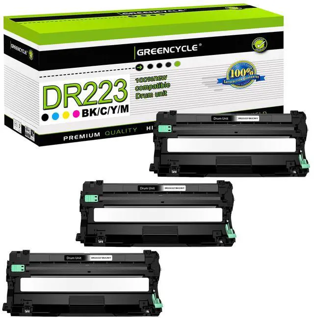 Main image of greencycle 3 Pack DR223CL Compatible Drum Unit Replacement for Brother DR-223CL DR223 DR-223 DR227 Drum Work to MFC-L3770CDW L3750CDW HL-L3230CDW L3290CDW Color Printer (Black Cyan Magenta Yellow)