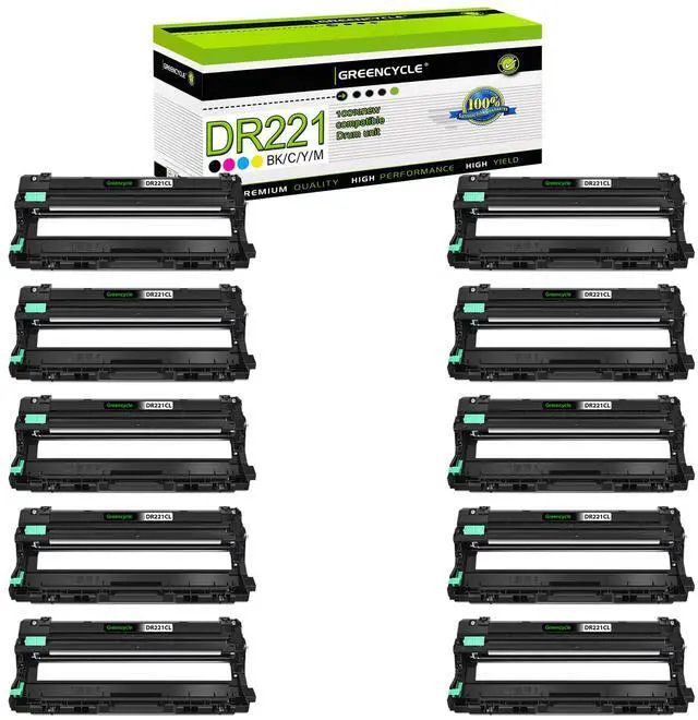 Main image of greencycle 10 Pack Compatible Drum Unit Replacement for Brother DR221 DR-221 DR221CL to Use with MFC-9130CW HL-3140CW HL-3170CDW HL-3140CW HL-3180CDW MFC-9330CDW DCP-9015CDW Printer