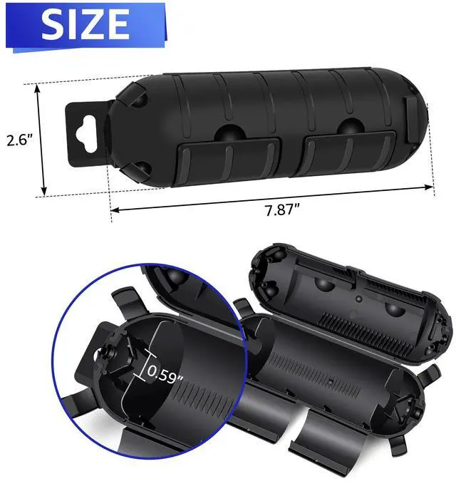 Alt view image 6 of 7 - Greencycle IP54 Weatherproof Extension Cord Cover + 4 Small Weatherproof Extension Cord Safety Cover, 6 Set,  Protect Outdoor Power Strip Outlet Plug Timer Christmas Decoration, Black