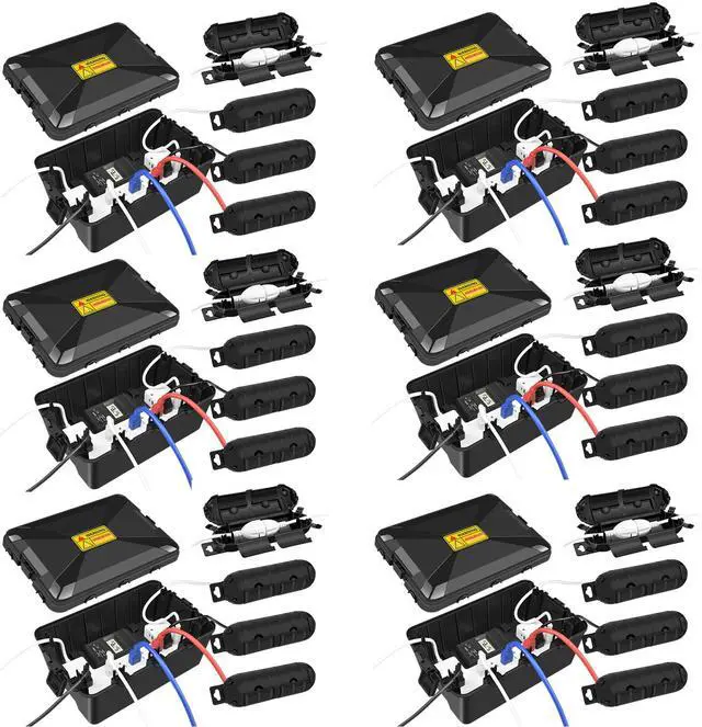 Main image of Greencycle IP54 Weatherproof Extension Cord Cover + 4 Small Weatherproof Extension Cord Safety Cover, 6 Set,  Protect Outdoor Power Strip Outlet Plug Timer Christmas Decoration, Black