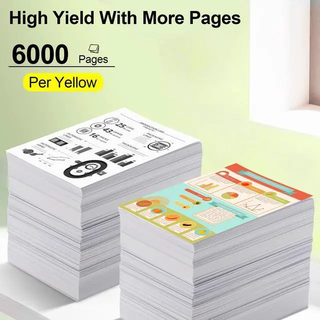 Alt view image 3 of 7 - greencycle 2 Pack 414X Yellow Toner Cartridge Compatible for HP 414X 414A W2022X W2022A Yellow Toner to use in Enterprise M455dn , MFP M480f , Pro M454 Series and MFP M479 Series Printers