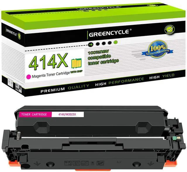 Main image of greencycle 1 Pack 414X Magenta Toner Cartridge Compatible for HP 414X 414A W2022X W2022A Yellow Toner to use in Enterprise M455dn , MFP M480f , Pro M454 Series and MFP M479 Series Printers