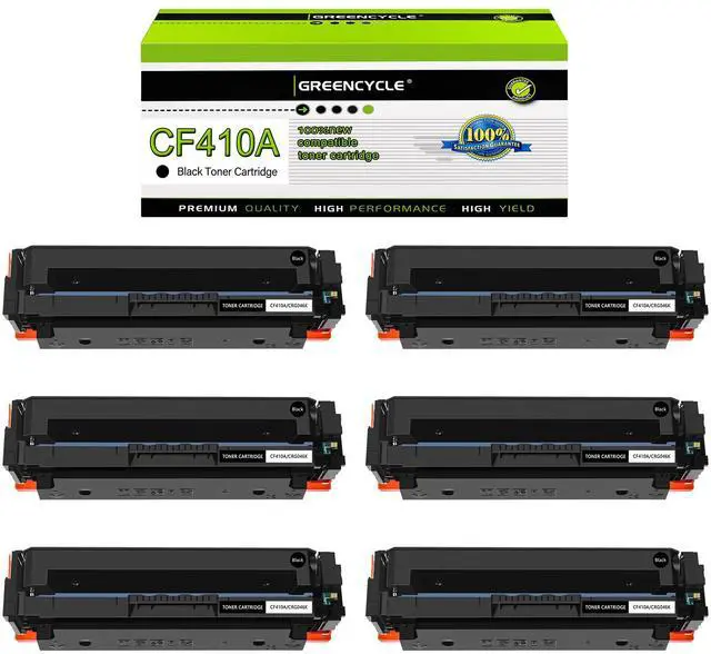 Main image of greencycle 6 Pack Toner Cartridge Compatible for HP 410A CF410A Black Toner Work with Color Laser Jet Pro M452dn M452dw M452nw M477fdn M477fdw M477fnw M377dw Printer