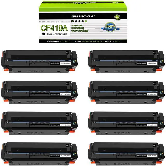 Main image of greencycle 8 Pack Toner Cartridge Compatible for HP 410A CF410A Black Toner Work with Color Laser Jet Pro M452dn M452dw M452nw M477fdn M477fdw M477fnw M377dw Printer