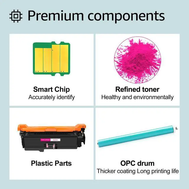 Alt view image 6 of 7 - greencycle 1 Pack Toner Cartridge Compatible for HP 504A CE253A Magenta Toner Works on Color Laser jet CP3525dn CM3530TS CP3525 CM3530 CM3530fs MFP Printer