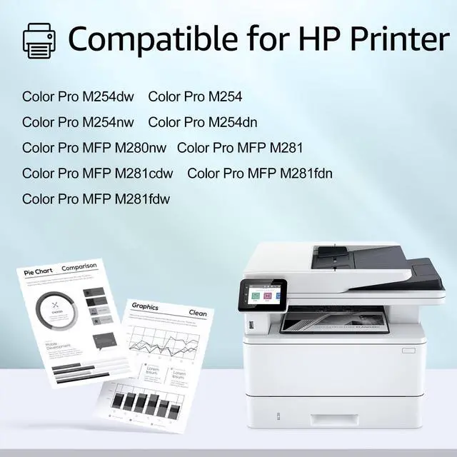 Alt view image 2 of 7 - greencycle 202A Black toner Cartridge Compatible for HP 202A CF500A Works on Color Laserjet Pro MFP M281fdw M281cdw M254dw M254nw M281fdn M254dn M280nw M254 M281 Printer (Black, 10-Pack)