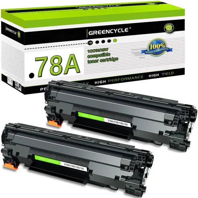 Main image of GREENCYCLE 78A Black Toner Cartridge Compatible for HP 78A CE278A Toner Works with Laser jet Pro P1566 P1606 M1536 P1606dn M1536dnf P1560 Series Printers (Black, 2-Pack)