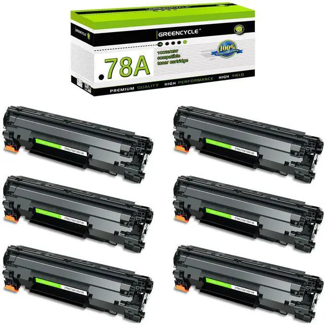 Main image of GREENCYCLE 78A Black Toner Cartridge Compatible for HP 78A CE278A Toner Works with Laser jet Pro P1566 P1606 M1536 P1606dn M1536dnf P1560 Series Printers (Black, 6-Pack)