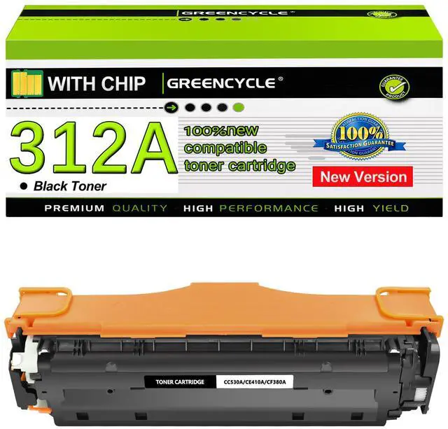 Main image of greencycle 1 Pack 312A CF380A Black Compatible Toner Cartridge Replacement for HP 312A CF380A Toner work with Color Laser Jet Pro MFP M476dw M476nw M476dn Printer