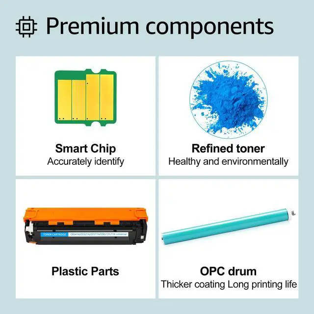 Alt view image 6 of 7 - GREENCYCLE 1 Pack CF211A Cyan Compatible Toner Cartridge Replacement for HP 131A CF211A to use with Laser Jet Pro 200 color M276nw M251nw Printer