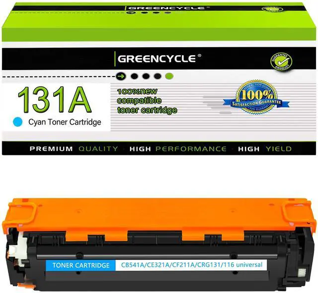 Main image of GREENCYCLE 1 Pack CF211A Cyan Compatible Toner Cartridge Replacement for HP 131A CF211A to use with Laser Jet Pro 200 color M276nw M251nw Printer