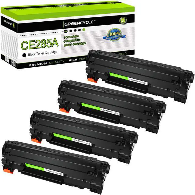 Main image of greencycle 85A CE285A Black Toner Cartridge Compatible for HP 85A CE285A work with Laserjet P1005 P1006 P1102 P1102w P1109w M1212nf M1522 P1505n M1217nfw Printer (Black, 4-Pack)