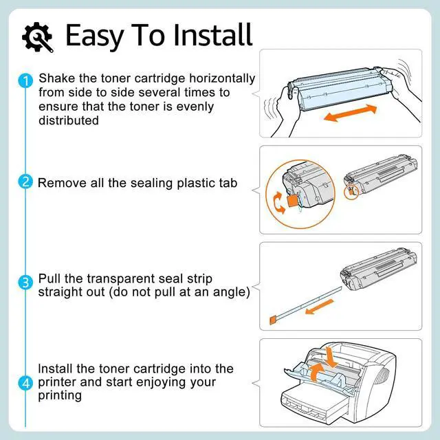 Alt view image 7 of 7 - greencycle Q5949A Compatible Toner Cartridge Replacement for HP 49A Q5949A 53A Q7553A Black Cartridge Laserjet 1320 1320n 3390 1160 1320tn 1320nw 3392 P2015 P2015dn P2014 M2727nf MFP Printer (4Pk)