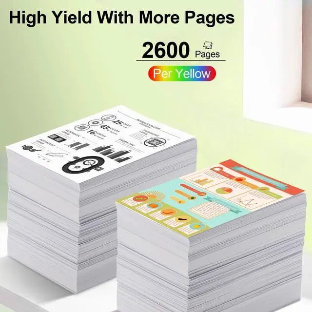 Alt view image 3 of 7 - greencycle 4 Pack 305A Yellow Compatible Toner Cartridge Replacement for HP 305A CE412A Toner work with Laser jet Pro 400 Color M451nw M451dw M451dn MFP M475dn M475dw M375nw Printer