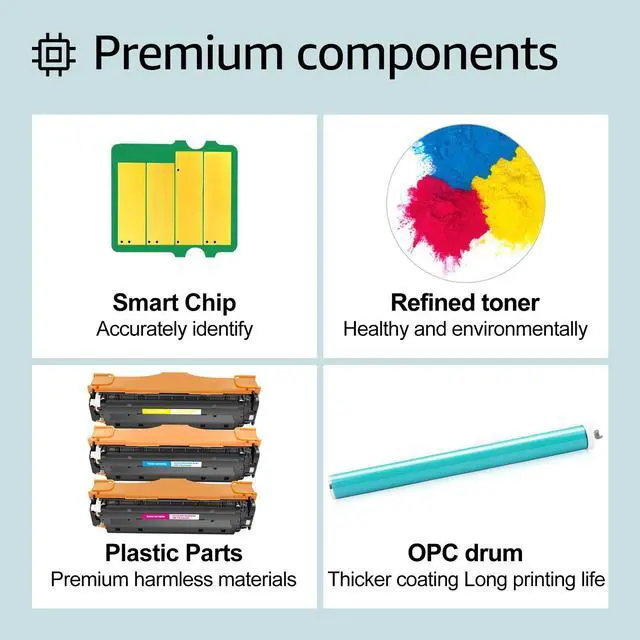 Alt view image 6 of 7 - greencycle 3 Pack Compatible Toner Cartridge Replacement for HP 305A CE411A CE412A CE413A Toner work with Laser jet Pro 400 Color M451nw M451dw M451dn MFP M475dn M475dw M375nw Printer(C/Y/M)