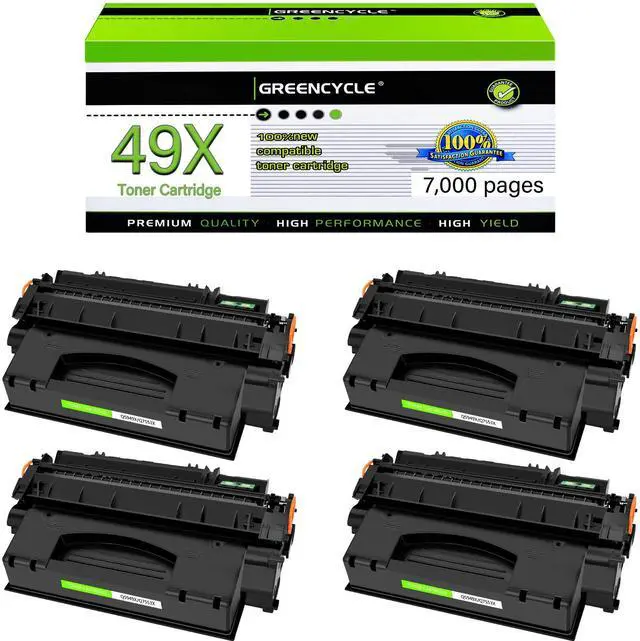 Main image of greencycle Q5949X Compatible Toner Cartridge Replacement for HP 49X Q5949X 53X Q7553X Black Cartridge Laserjet 1320 1320n 1320nw 3390 3392 M2727nf P2015dn P2015 P2014 P2010 Series Printer (4Pk)