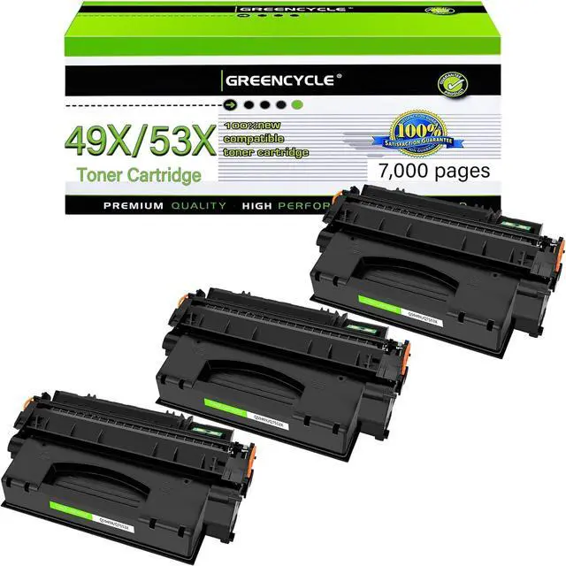 Main image of greencycle Q7553X Compatible Toner Cartridge Replacement for HP 53X Q7553X 49X Q5949X Black Cartridge Laserjet 1320 1320n P2015 P2015d P2015n P2010 P2014 M2727nf 3390 3392 Printer (3Pk)