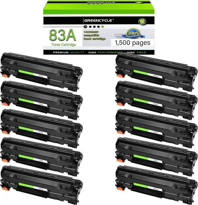 Main image of greencycle CF283A Compatible Toner Cartridge Replacement for HP 83A CF283A Black Cartridge Laserjet Pro MFP M125nw M201dw M225dw M127fw M127fn M125a Printer (10Pk)