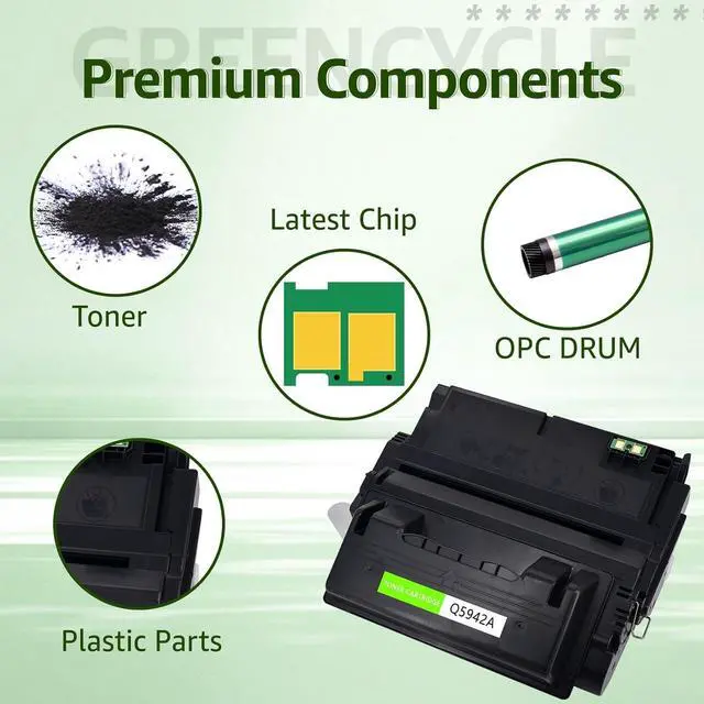 Alt view image 4 of 7 - greencycle Q5942A Compatible Toner Cartridge Replacement for HP 42A Q5942A Black Cartridge Laserjet 4200 4240 4250 4250TN 4250N 4250DTN 4300 4350 4345MFP 4350N 4350TN 4350DTN Series Printers (6Pk)