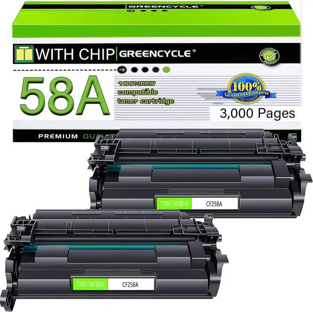 Main image of greencycle 58A [With Chip] Compatible Toner Cartridge Replacement for HP 58A CF258A Black Cartridge Laserjet Pro M404dn M404n M404dw MFP M428fdw M428dw M428fdn M406 M430 M404 M428 M304 Printer (2Pk)