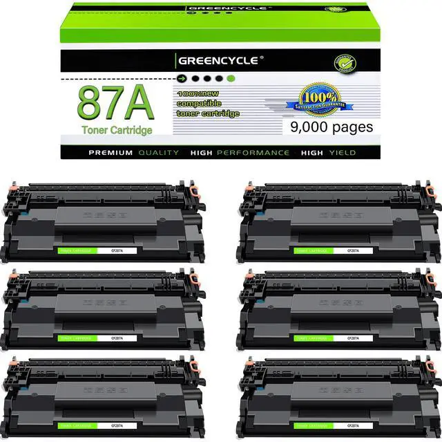Main image of greencycle CF287A Compatible Toner Cartridge Replacement for HP 87A CF287A 87X CF287X Black Cartridge Laserjet Enterprise M506 M506dn M506n M506x Pro M501 M501dn M527 M527dn Printer (6Pk)