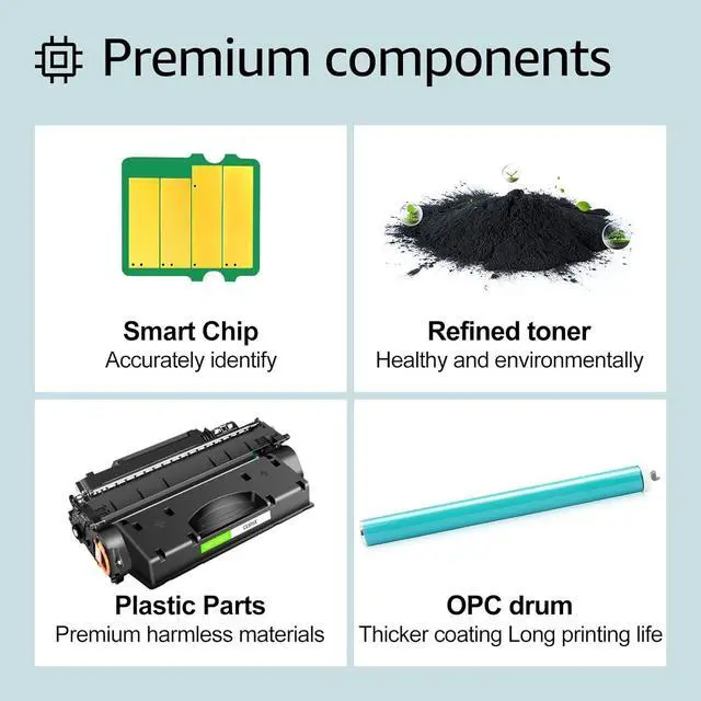 Alt view image 4 of 7 - greencycle CE505X Compatible Toner Cartridge Replacement for HP 05X CE505X Black Cartridge Laserjet P2050 P2055 P2055d P2055dn P2055x Printer (8Pk)