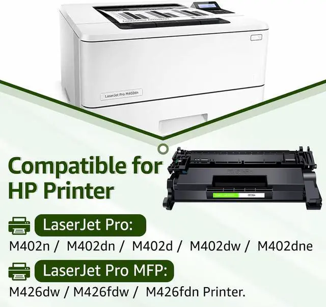 Alt view image 2 of 7 - greencycle CF226A Compatible Toner Cartridge Replacement for HP 26A CF226A 26X CF226X Black Cartridge Laserjet Pro M402n M402dn M402dw M402dne MFP M426fdw M426dw M426fdn Printer (10Pk)