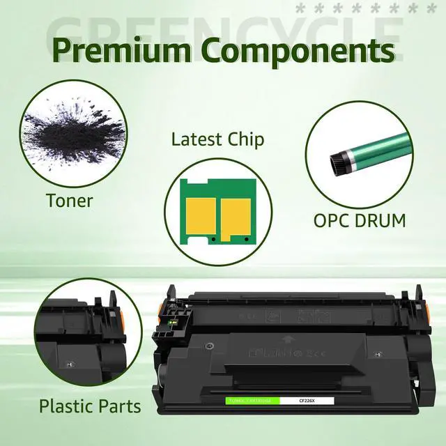 Alt view image 4 of 6 - greencycle CF226X Compatible Toner Cartridge Replacement for HP 26X CF226X 26A CF226A Black Cartridge Laserjet Pro M402n M402dn M402dw M402dne, MFP M426fdw M426fdn Printer (8Pk)