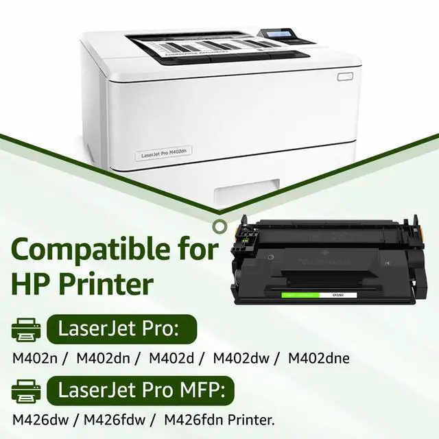 Alt view image 2 of 6 - greencycle CF226X Compatible Toner Cartridge Replacement for HP 26X CF226X 26A CF226A Black Cartridge Laserjet Pro M402n M402dn M402dw M402dne, MFP M426fdw M426fdn Printer (8Pk)