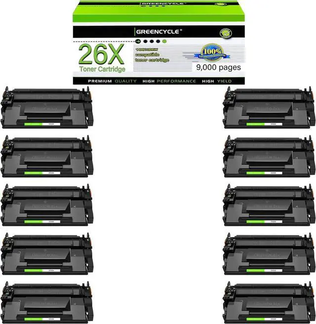 Main image of greencycle CF226X Compatible Toner Cartridge Replacement for HP 26X CF226X 26A CF226A Black Cartridge Laserjet Pro M402n M402dn M402dw M402dne, MFP M426fdw M426fdn Printer (10Pk)