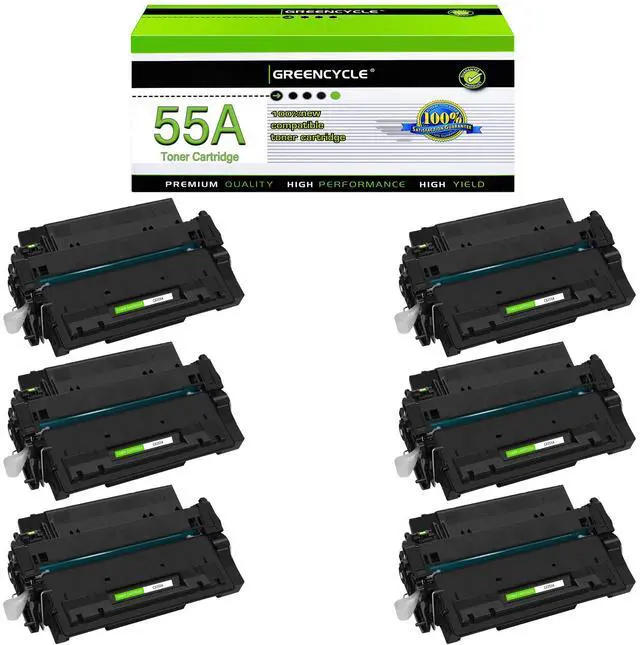 Main image of greencycle CE255A Compatible Toner Cartridge Replacement for HP 55A CE255A 55X CE255X Black Cartridge Laserjet P3015 P3015dn P3015x Pro 500 MFP M521dn M521dw M521 M525 Printer (6Pk)