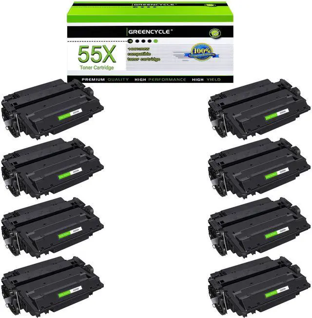 Main image of greencycle CE255X Compatible Toner Cartridge Replacement for HP 55X CE255X 55A CE255A Black Cartridge Laserjet P3015 P3015dn P3015x Pro 500 MFP M521dn M521dw M521 M525 Printer (8Pk)