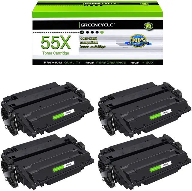 Main image of greencycle CE255X Compatible Toner Cartridge Replacement for HP 55X CE255X 55A CE255A Black Cartridge Laserjet P3015 P3015dn P3015x Pro 500 MFP M521dn M521dw M521 M525 Printer (4Pk)