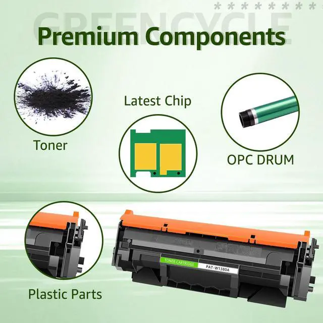 Alt view image 5 of 7 - greencycle W1380A [with Chip] Compatible Toner Cartridge Replacement for HP 138A W1380A 138X W1380X Black Cartridge Laser Jet Pro 3001dw 3001fdw MFP 3101fdw Series Printer (10Pk)