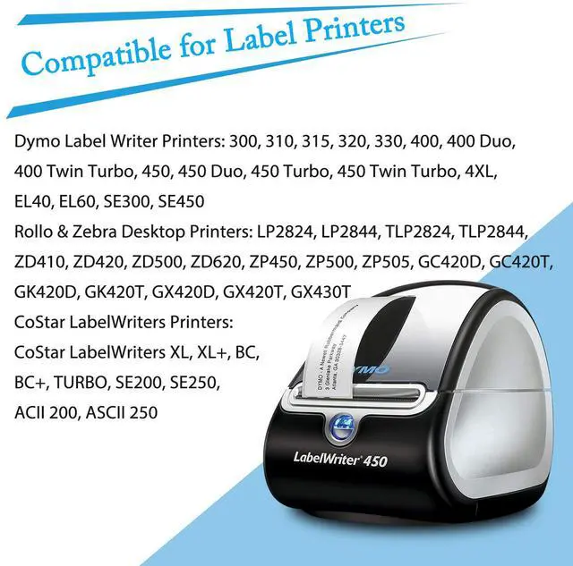 Alt view image 6 of 6 - GREENCYCLE Compatible for DYMO 30256 Direct Thermal Shipping Labels 2-5/16" x 4" Perforated LW Large Mailing Address for Labelwriter 450, 450 Turbo, 4XL 8 Rolls, 300 Labels/Roll [NOT FIT 550 & 5XL]