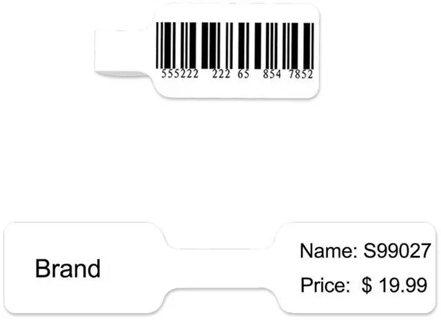 Alt view image 3 of 5 - GREENCYCLE 10 Roll (1500 Labels/Roll) Compatible for Dymo Zebra 30299 3/8" x 3/4" (10mm x 19mm) Die-Cut Barbell Style Adhesive Jewelry Price Tag 2-up Labels