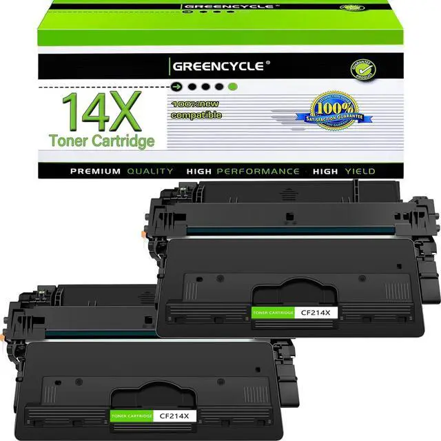 Main image of GREENCYCLE Compatible Toner Cartridge Replacement for HP 14X CF214X work with Laser Jet Pro MFP M712 M712dn M712xh MFP M725 M725dn M725f Series Printer (Black, 2-Pack)