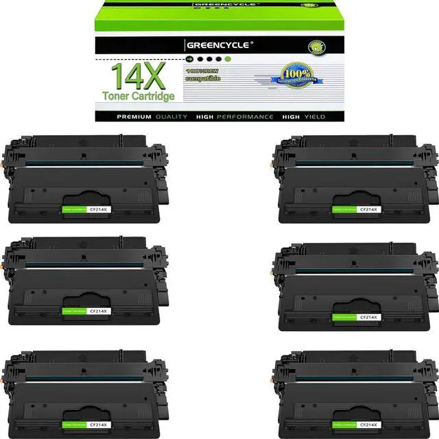 Main image of GREENCYCLE Compatible Toner Cartridge Replacement for HP 14X CF214X work with Laser Jet Pro MFP M712 M712dn M712xh MFP M725 M725dn M725f Series Printer (Black, 6-Pack)