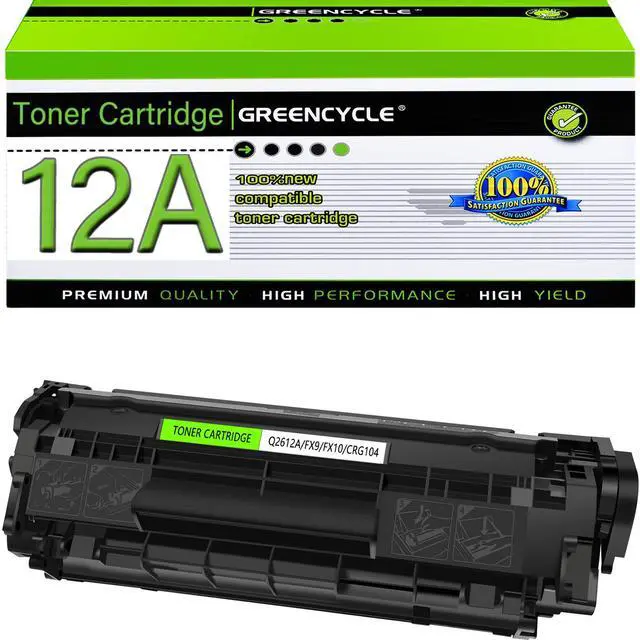 Main image of Greencycle Q2612A Compatible Toner Cartridge Replacement for HP Q2612A 12A Toner Cartridge use for Laser Jet 1020 1010 1012 1018 1022 3030 3052 3055 MFP M1005 M1319f Printer(1 Pack,Black)