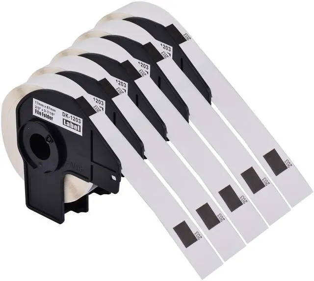 Main image of GREENCYCLE 5 Roll DK-1203 DK1203 Die-Cut Address Labels 1.14" x 3.5" (29 mm x 90 mm) Compatible for Brother QL-1050 QL-1050N QL-1060N QL-1100 QL-1110NWB, 400 Labels/Roll,with Cartridge Frame