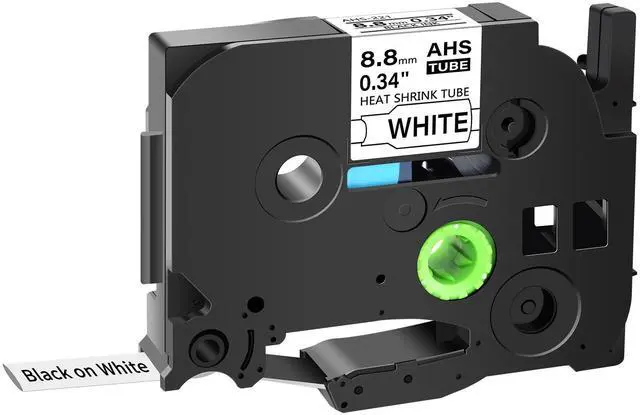 Main image of GREENCYCLE 30 Pack Compatible for Brother P-touch HSe-221 HSe221 HS-221 HS221 8.8mm 0.34'' x 1.5m Black on White Heat Shrink Tubes for Wires Cables