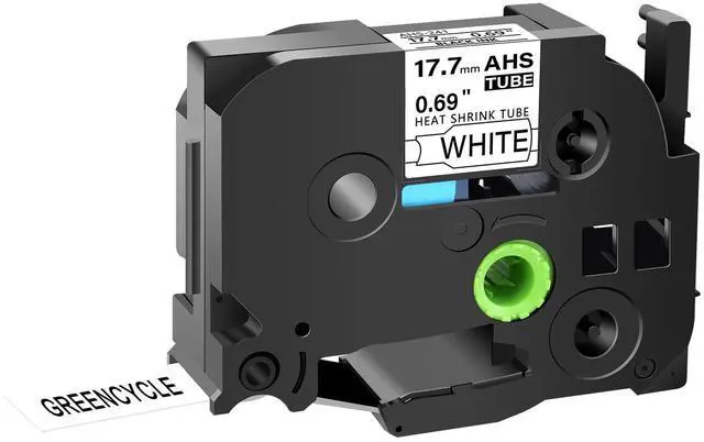 Main image of GREENCYCLE 40 Pack Compatible for Brother P-touchHSe-241 HSe241 HS-241 HS241 17.7mm 0.69'' x 1.5m Black on White Heat Shrink Tubes for Wires Cables