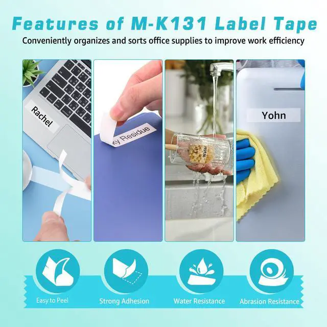 Alt view image 4 of 6 - GREENCYCLE Compatible for Brother M121 M-K121 MK121 M-121 MK121s 0.35 Inch Non-Laminated Label Tape 3/8" x 26.2ft (9mm x 8m) for PT-45M PT-90 PT-70BM PT-70 PT-M95 PT65 PT-85 (Black on Clear,10 Pack)